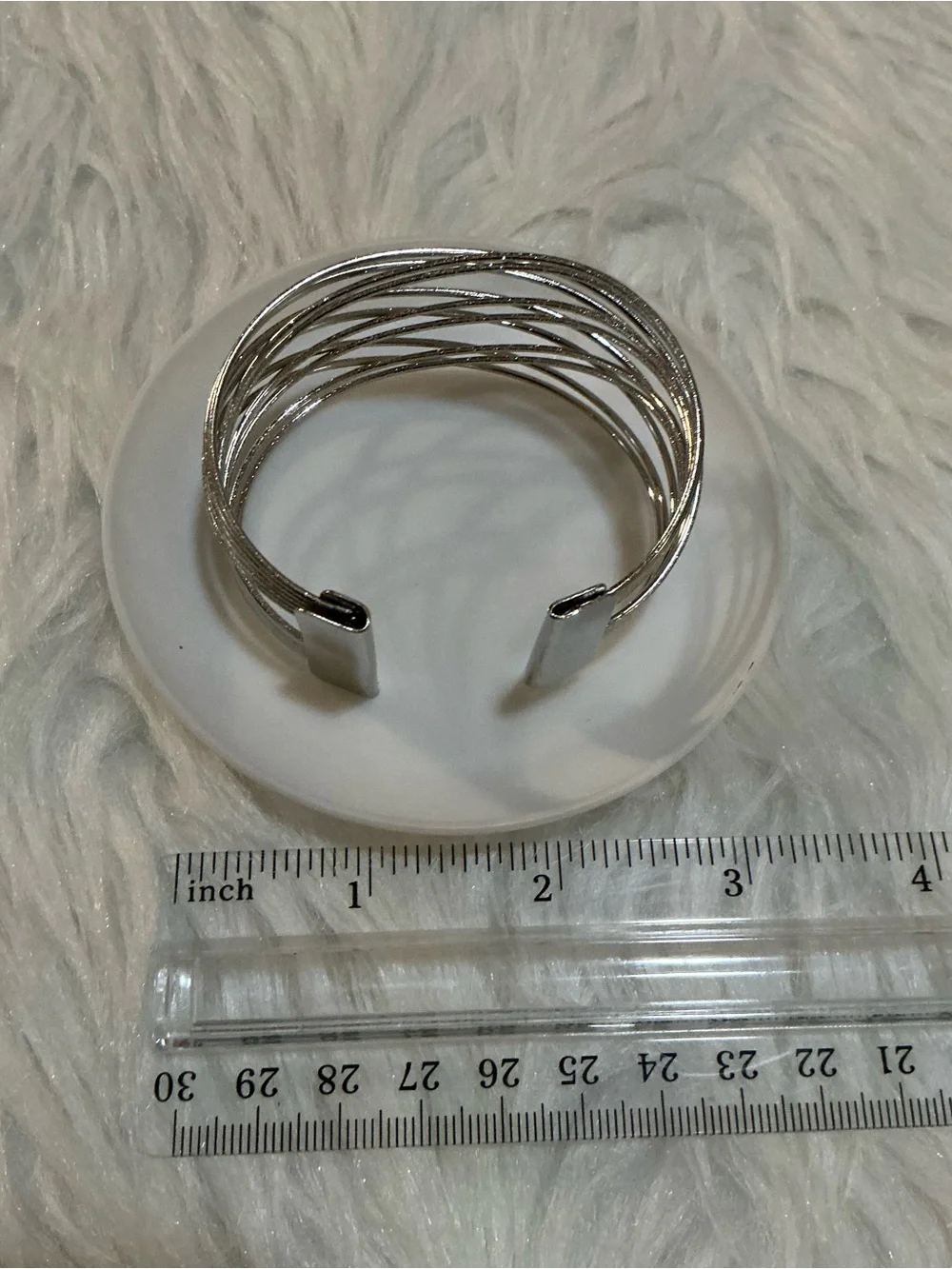 Womens Silver Tone Wire Wrap Cuff Bracelet
